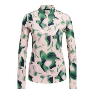 adidas - Women's Ultimate365 Printed 1/4 Zip Mock-Neck Long Sleeve Polo Golf